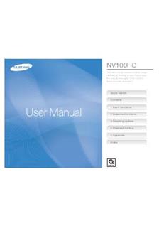 Samsung NV 100 HD manual. Camera Instructions.